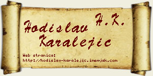 Hodislav Karalejić vizit kartica